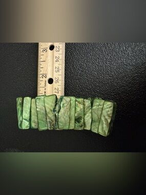 Green Marbled Abalone Shell Stretch Bracelet